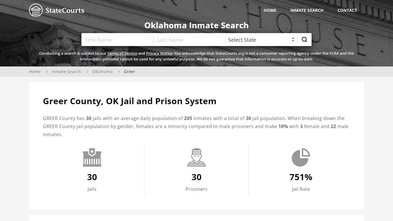 Greer County, OK Inmate Search - StateCourts