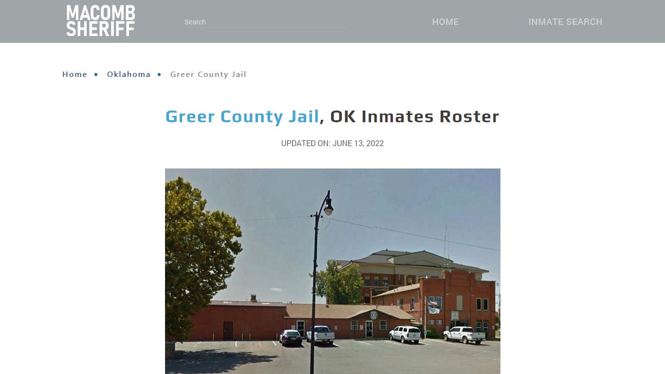 Greer County Jail, OK Jail Roster, Name Search